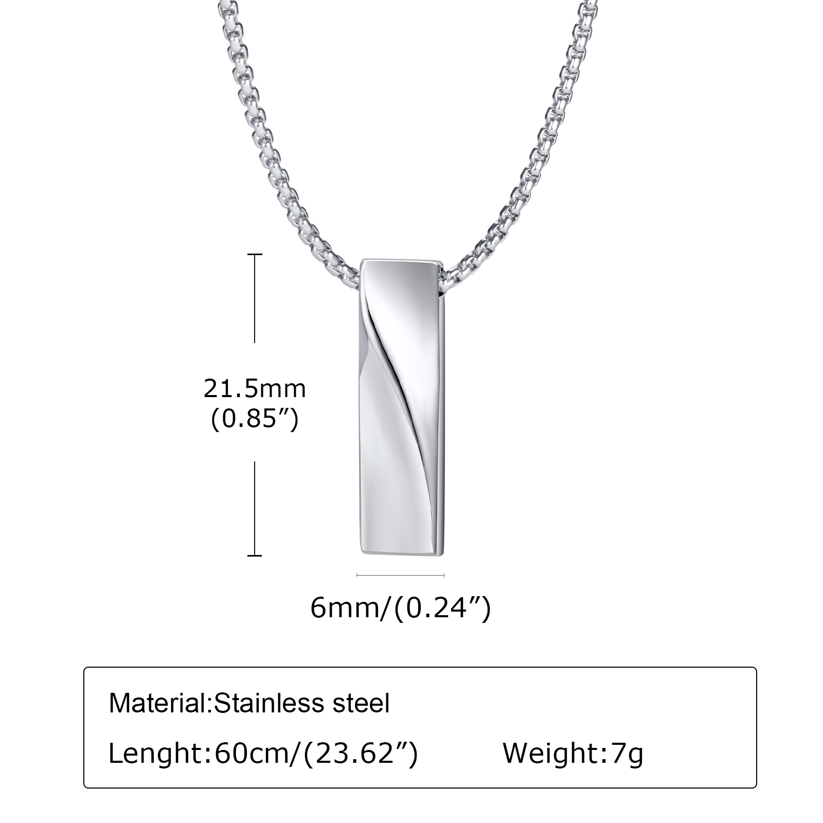 9g Weight Pendant Jewelry Making Type 304 Stainless Steel Chain Material 1 Piece Quantity Party, Street Occasion 304 Stainless Steel Material Geometric Pattern All Seasons Season Men's Gender Plating Design Simple Style, Classic Style Style Simple Style Classic Style Geometric 304 Stainless Steel Plating Men's Men Pendant Necklaces 1