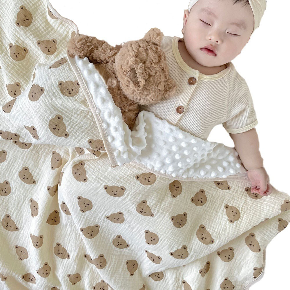 Doudou manta bebé edredón verano gasa fina aire acondicionado edredón al por mayor de los niños de algodón crepe bebé manta entrega