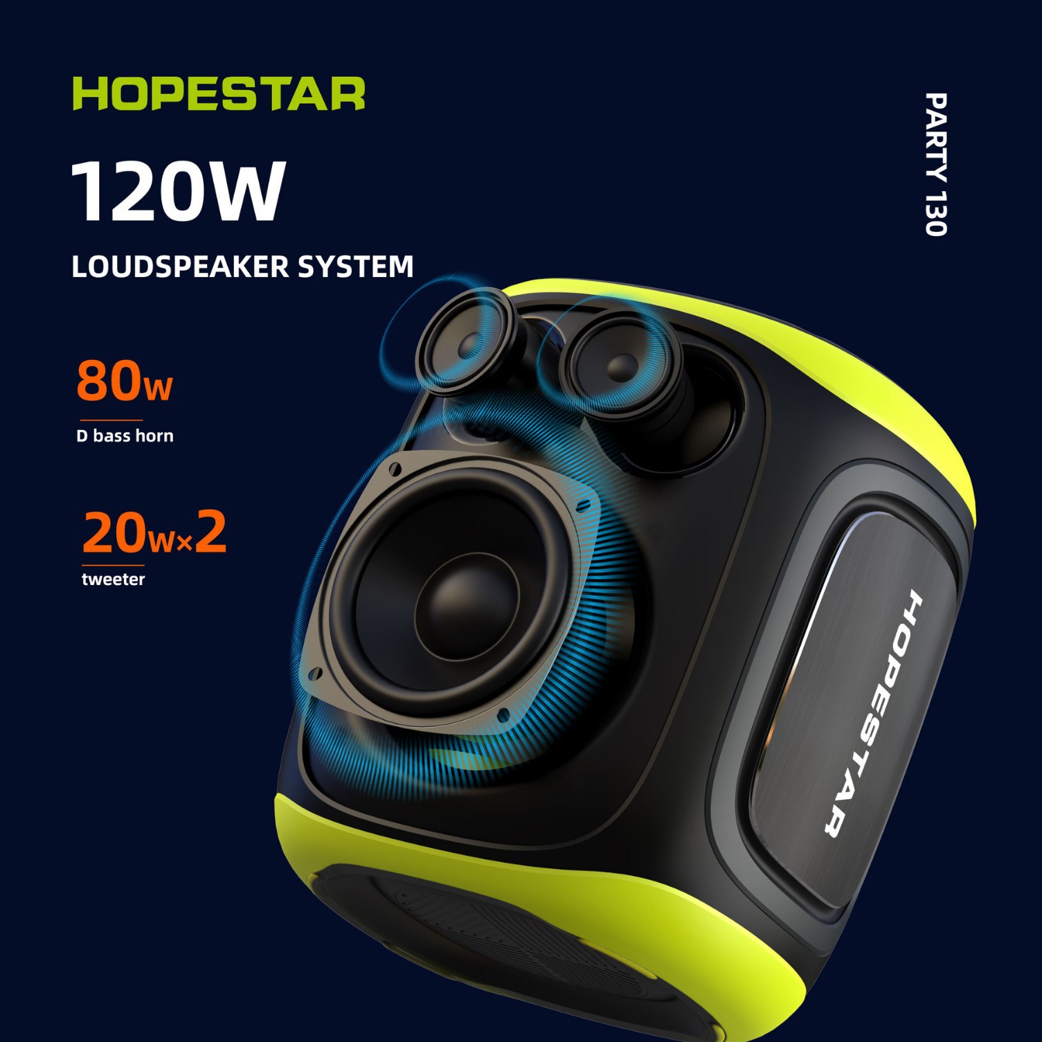 High Power Wireless Bluetooth K-song Speaker with Stand Subwoofer Outdoor HIFI Party Big Sound PARTY130