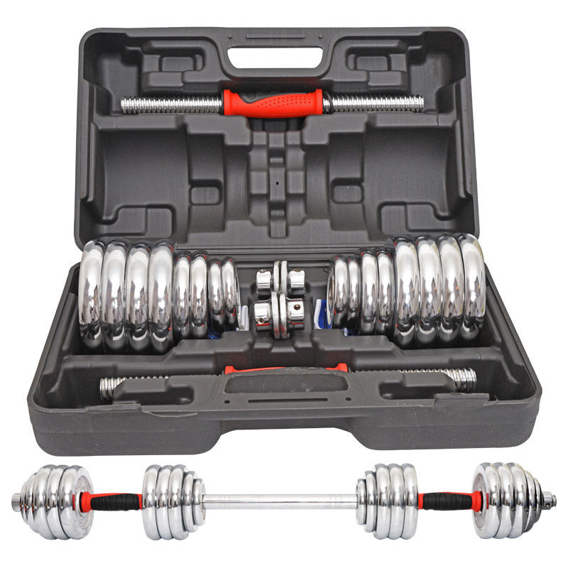 Dumbbell Men's Pure Iron Solid Electroplating Home Fitness Equipment Black Paint With Red Letters/20/30 Kg Adjustable Set