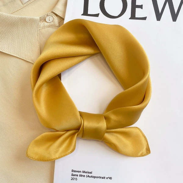 Ginger satin simulation silk square scarf (70*70)