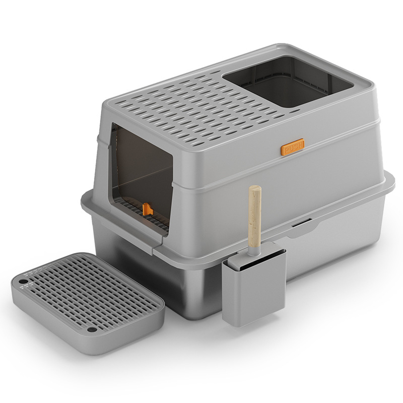 desodorización de acero inoxidable lavabo para gatos desmontable, fácil de limpiar, espesado y anticorrosión transfronterizo inodoro especial para gatos pendiente duradera