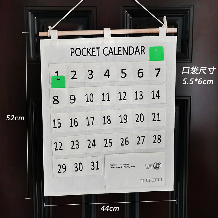 Kindergarten algodón Lino mañana cheque tarjeta de asistencia bolsa reloj-en el registro bolsa de almacenamiento Tarjeta de organización bolsa colgante Pequeño bolsillo 31 bolsa de bolsillo