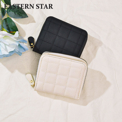 E-commerce  new student wallet cute tofu bag solid color soft leather coin clip large inventory