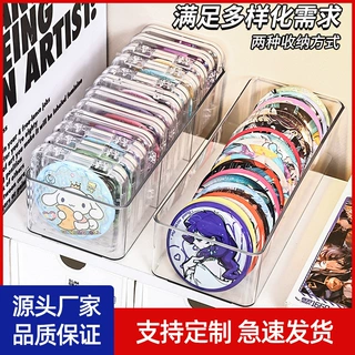 透明吧唧收纳盒桌面徽章展示架大容量谷子动漫周边高清塑料置物盒