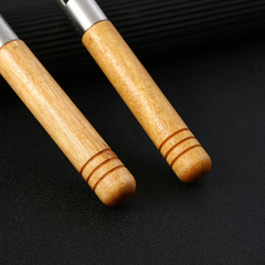 Clay tools 3-piece combination large scraper set wooden with stainless steel clay sculpture ring flat wire knife carving tool