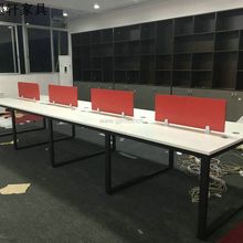 steel frame office table 钢木办公台 4人位钢架办公桌办公台