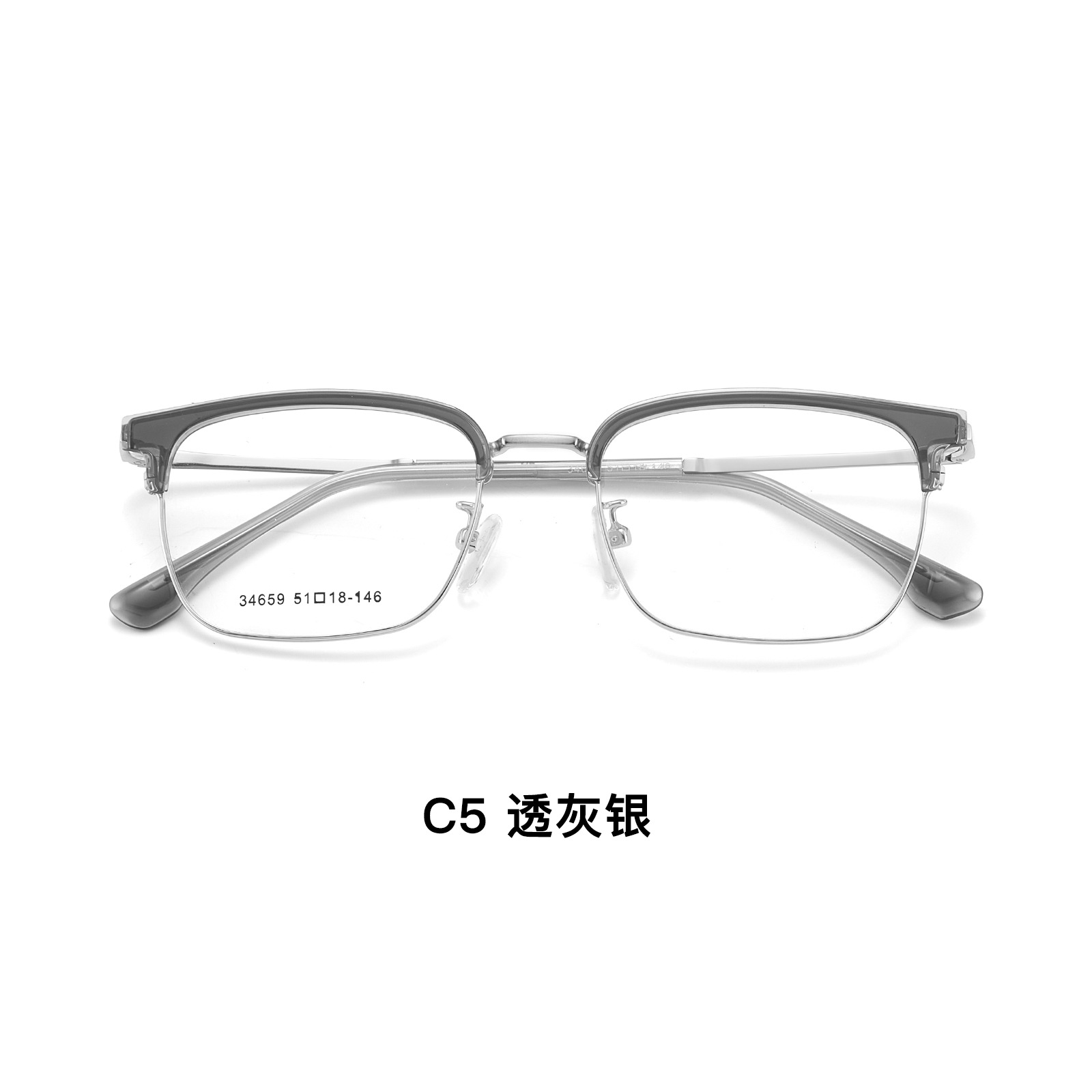 El marco de cejas de aleación masculina de polietileno, marcos de gafas de ocio de negocios, diseño de anillo de goma de oro para la miopía Danyang lote