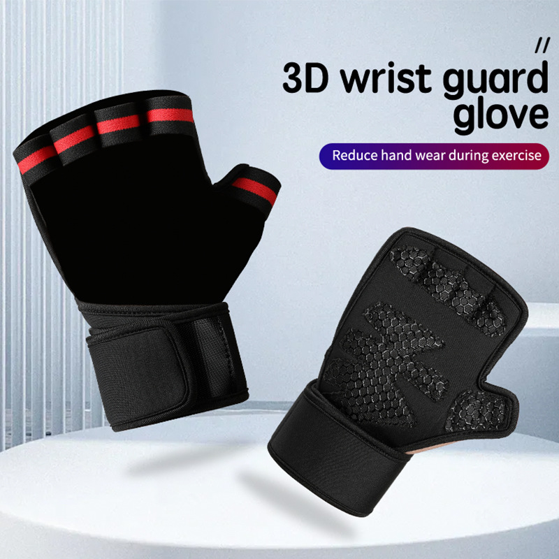 Cross-border fitness gloves weightlifting dumbbell pull-up full palm protection non-slip wear-resistant unisex sports gloves