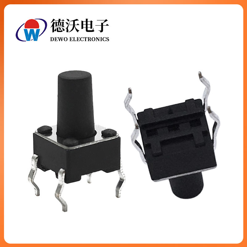 厂家直供 轻触开关6*6*立式按键开关高寿命环保手电筒按键开关