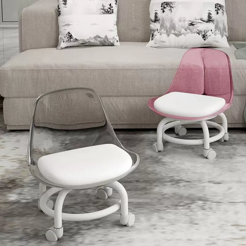 Акрил маленький стул бесшумный с универсальным колесом