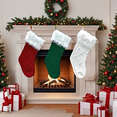 2025年新作 クリスマスデコレーション 大きめぬいぐるみニットソックス クリスマスギフトソックス ギフトバッグ 吊り下げ飾り