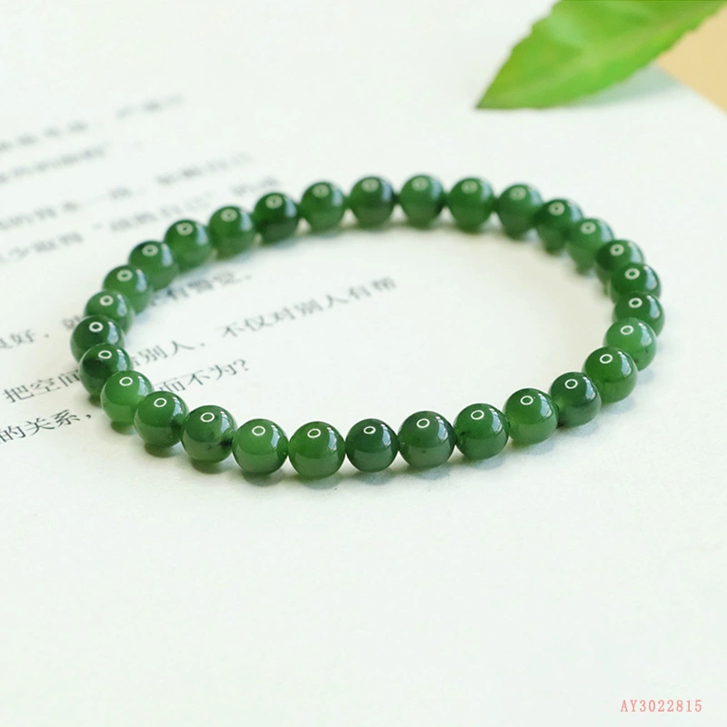 Браслет из натурального нефрита Айю, браслет из яшмы, российский материал, цвет шпинатно-зеленый, прямые поставки с фабрики, дропшиппинг S3022815