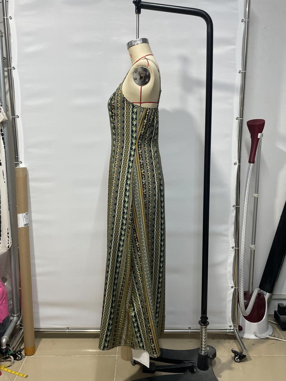 Bohemian Women's Long Skirt Set Slim Fit Split Design Elegant Style_voghion.com