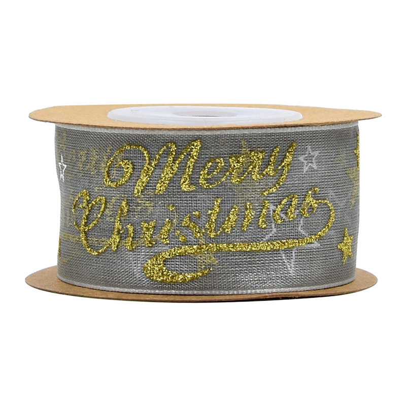 AliExpress transfronterizo estrella de cinco puntas estampado cinta de decoración de Navidad embalaje de regalos pulverizador cinta de árbol de Navidad 5 metros