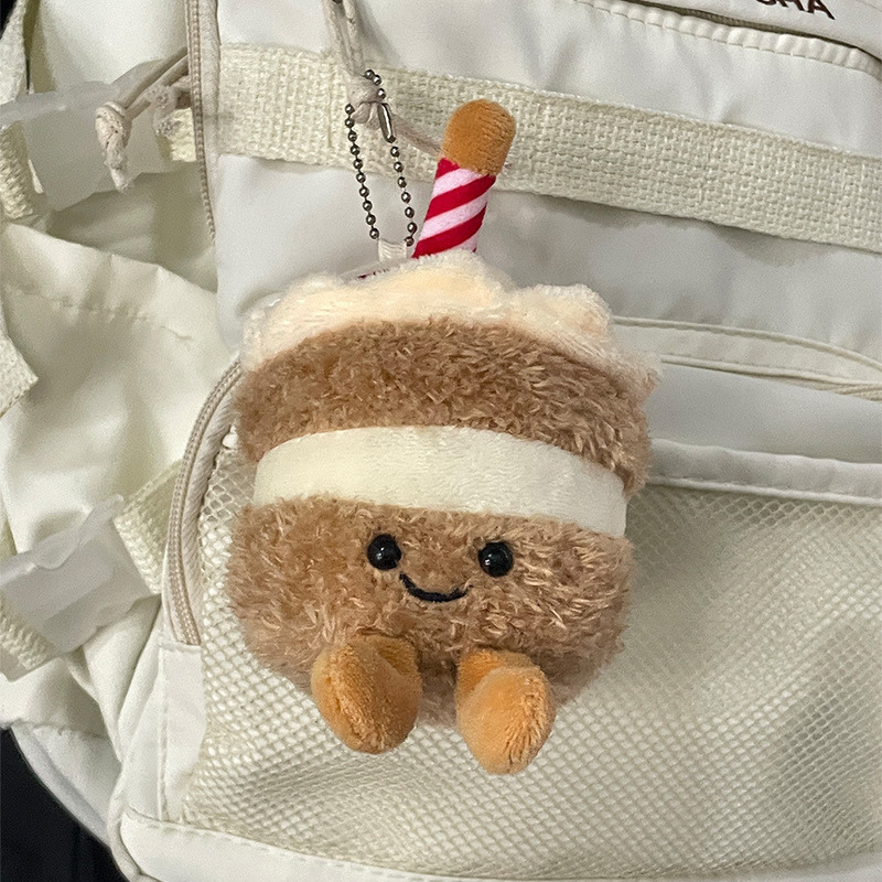 趣味のシミュレーションの食べ物のぬいぐるみのぬいぐるみのペンダントのキーホルダーのタコのサンドイッチの人形は牛の角のカバンの子供を賛美することができます。|undefined