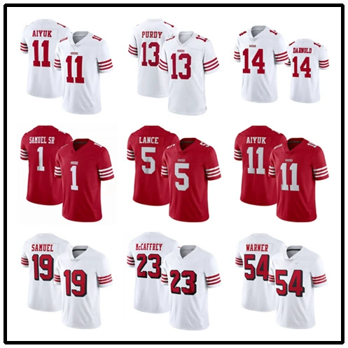 Футбольная майка 49ers с красной вышивкой 85 # киттл 97 # БОСА 13. # ПАРДИ 23 #