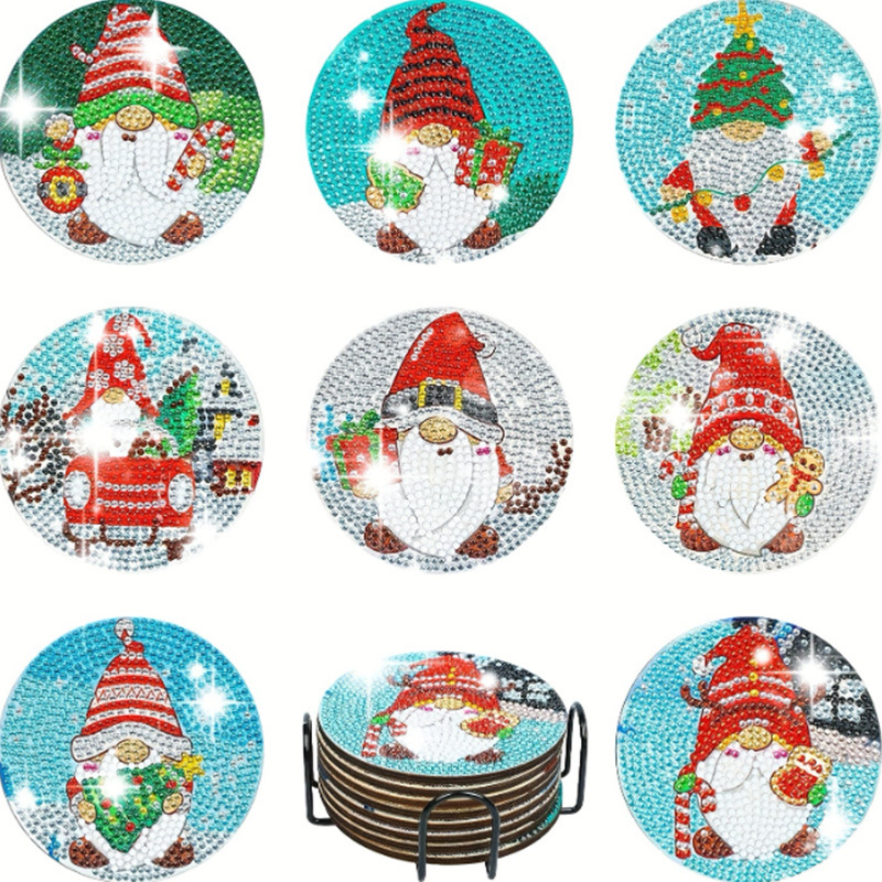 Personalizada taza de pintura de diamante transfronteriza almohadilla de taza de diamante redonda almohadilla mandala perimetral de pintura de diamante DIY