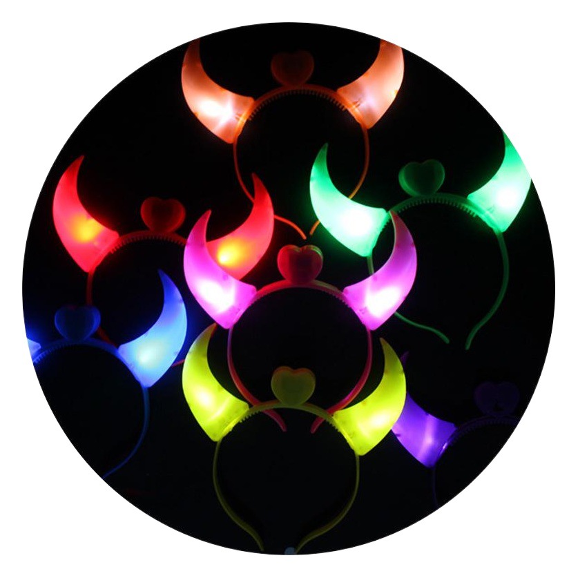 Diadema Luminosa de Cuernos de Plástico PE para Conciertos y Fiestas