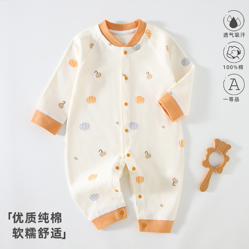 Primavera y otoño nuevo bebé mono de manga larga bebé mameluco de algodón ropa interior recién nacido mameluco sin hueso Pijamas