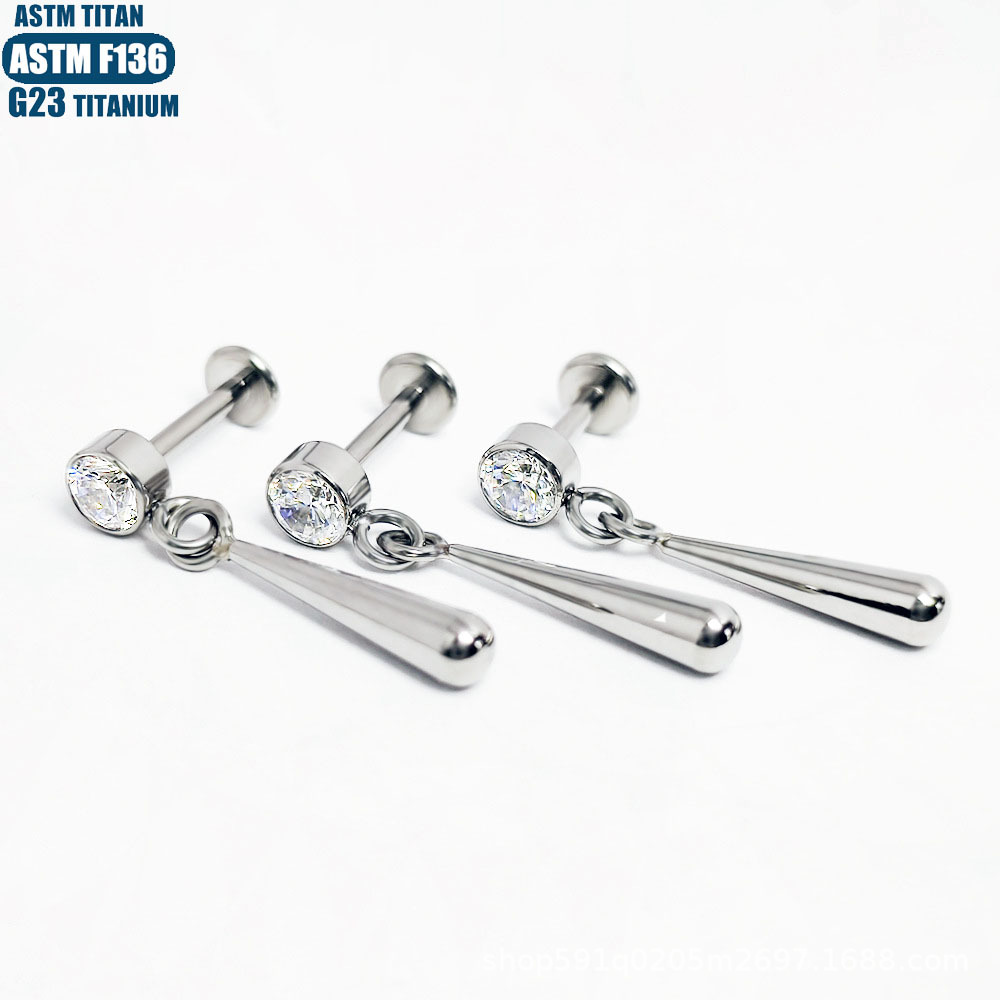 Pointed titanium steel lip stud product view