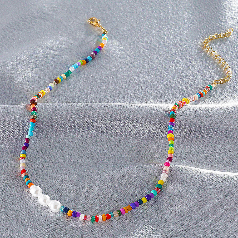 bohemian colorful beads turquoise short necklace wholesale Nihaojewelry