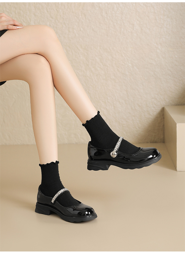 Giày Mary Jane nữ đế dày quai ngang phong cách Pháp — AW181 Màu be chi tiết 13