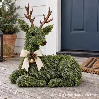 常青驯鹿圣诞装饰品Evergreen reindeer Christmas decorations