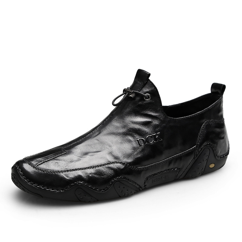 First-Layer Sheepskin Casual Leather Shoes for Men 2026 New Style Breathable Non-Slip Soft Outdoor Sports Men's Genuine Leather Workwear Shoes