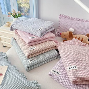 Muji Knitted Cotton Four-Season Bed Cover Sheets Thickened Double Bedding Summer Thick Sheets Single Piece Single Purchase Wholesale