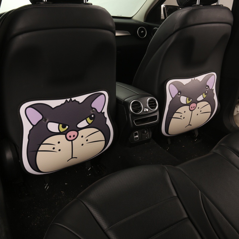 Car Child Seat Back Anti-Kick Pad Lucifer Cat Cartoon Cute Rear Seat Cushion Anti-Scratch Anti-Kick Universal