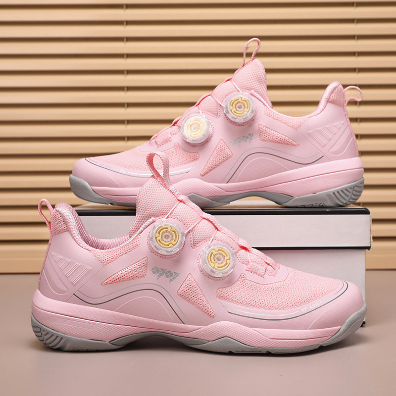 2025 New Cross-Border Rotating Button Badminton Shoes for Men and Women, Middle School Students, Professional Table Tennis Tennis Shoes, Non-Slip