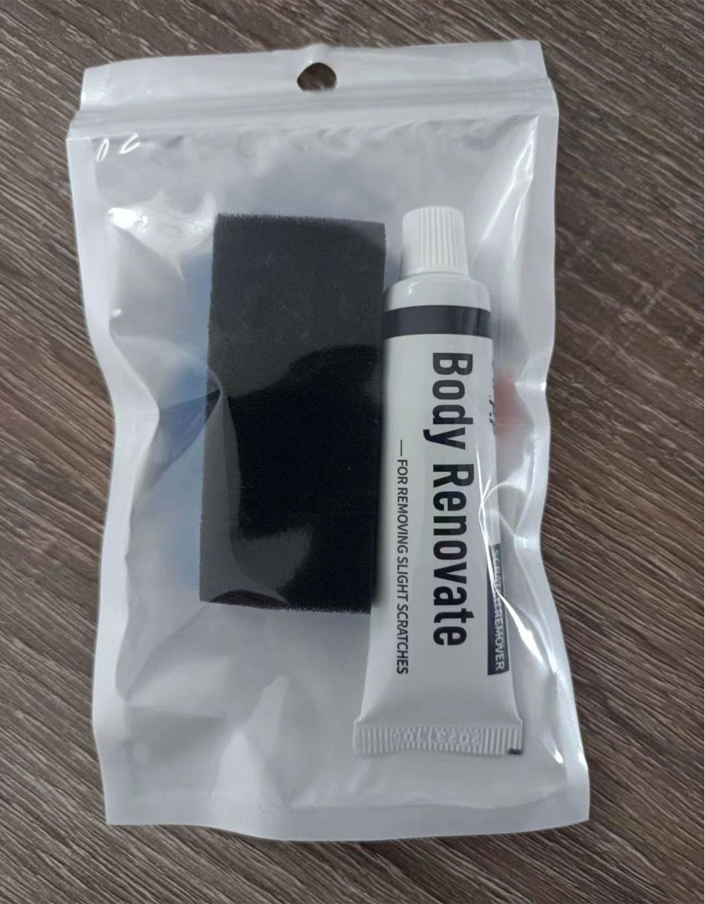 English version opp package (abrasive + cotton wipe)