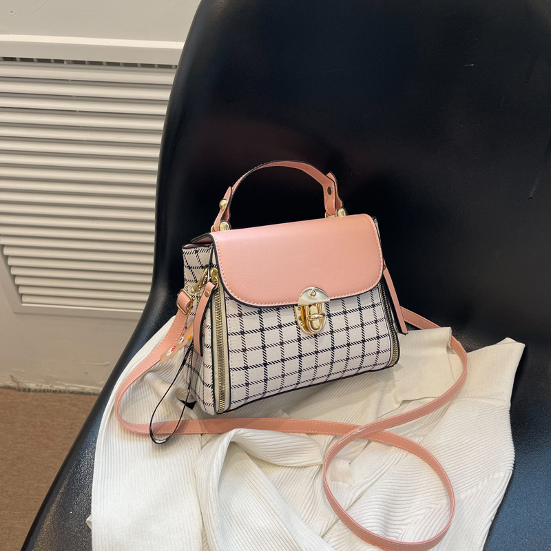 Handbag for Women, Korean Style Plaid Crossbody Small Square Bag, Trendy and Stylish Women's Bag, Dog Tooth Tote Bag