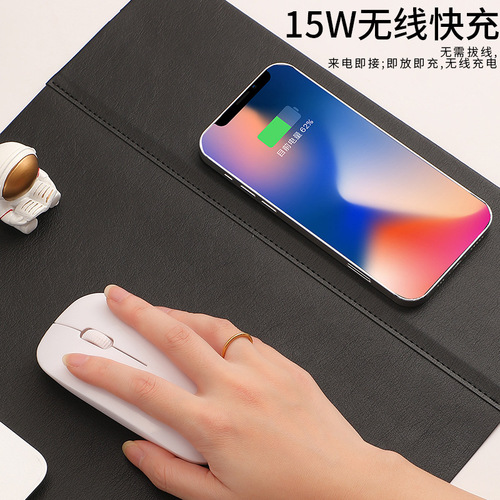 Multifunctional Office 15W Wireless Phone Fast Charging Mouse Pad Large Extended Desk Mat Waterproof Wireless Charging Mouse Mat