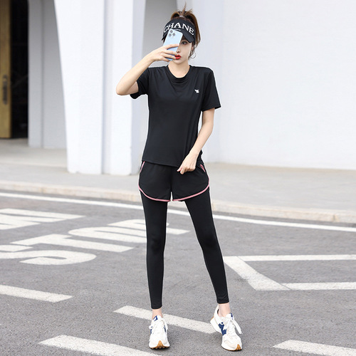 Women's Plus Size Loose Yoga Long Sleeve Autumn Fitness Anti-Aging Running Set Morning Running Outdoor Fitness Clothes