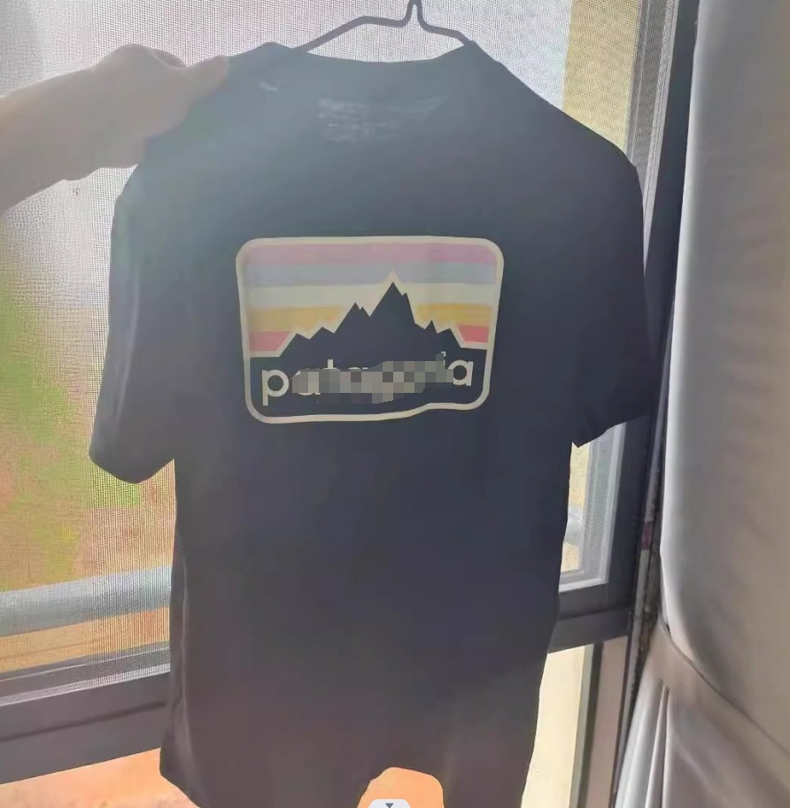 Estilo americano Patagonia al aire libre montaña serie hombres y mujeres del mismo estilo popular verano Camiseta de manga corta