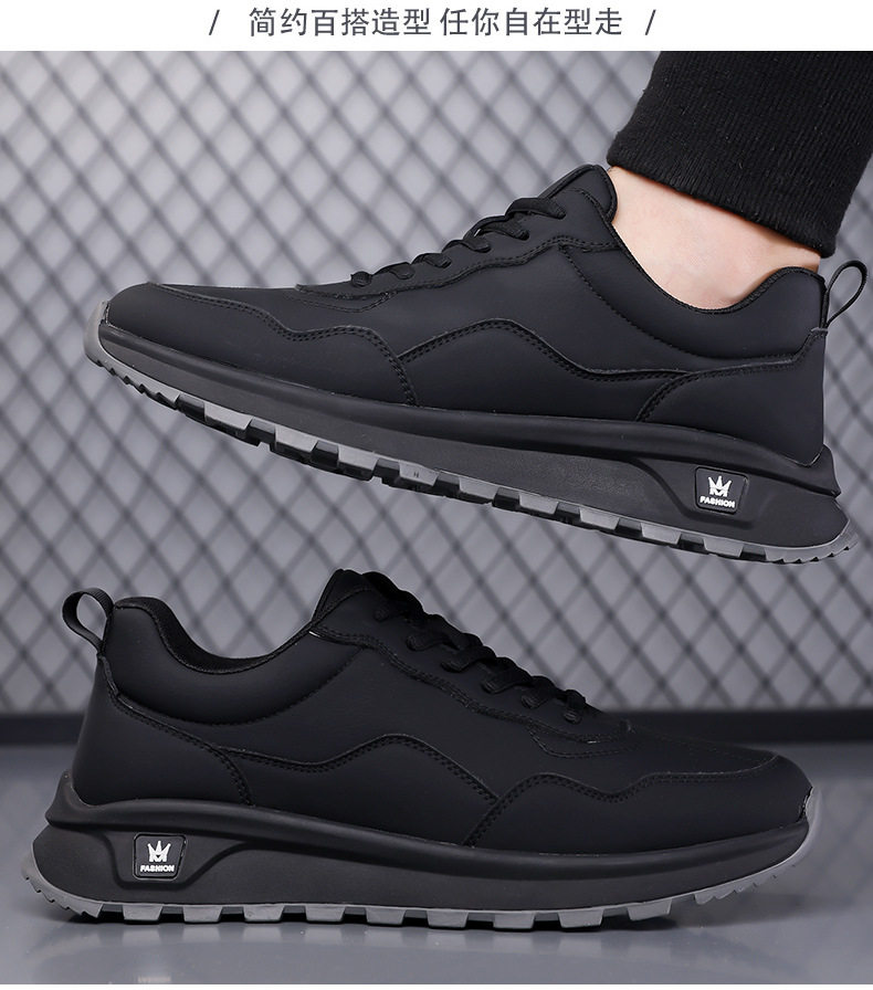 Giày thể thao nam sneaker cổ thấp đế dày, dây buộc, mũi tròn, phong cách năng động — GX129 màu trắng, GX129 màu đen chi tiết 17