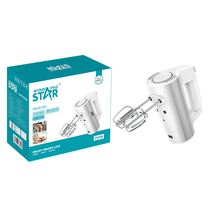 Batidora eléctrica de mano WINNINGSTAR de doble cabezal multifuncional para batir y hornear, ideal para uso doméstico.