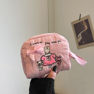 New Cartoon Personalized Cosmetic Bag Women's Cute 2024 Autumn Toiletry Bag Simple Niche Design Storage Hand Bag