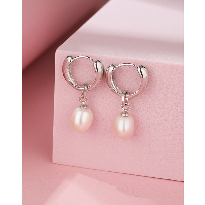 Gota de agua pendientes de perlas de agua dulce para mujeres 925 plata esterlina luz lujo nicho diseño alto grado hebilla del oído pendientes temperamento versátil