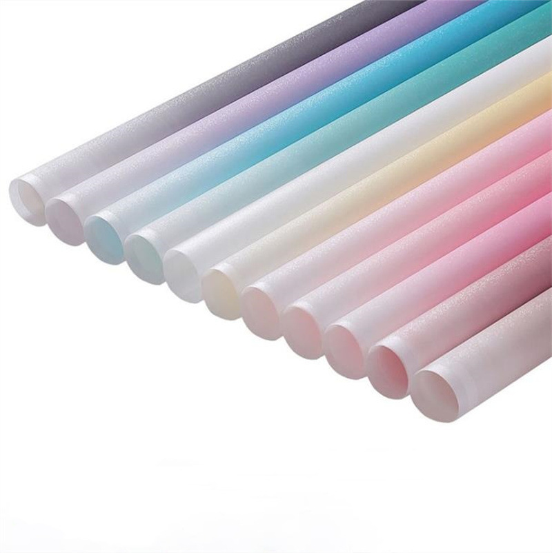 Nuevo colorido papel de embalaje de flores gradiente impermeable engrosado ramo de flores papel de embalaje de regalos