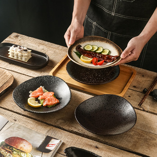Creative Japanese-style ceramic special-shaped plate retro irregular dish special sushi plate triangle plate snack plate snack plate
