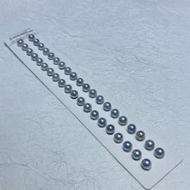 6-7mm高品质珍珠akoya正圆几乎无暇小耳钉白亮光真多麻银蓝光