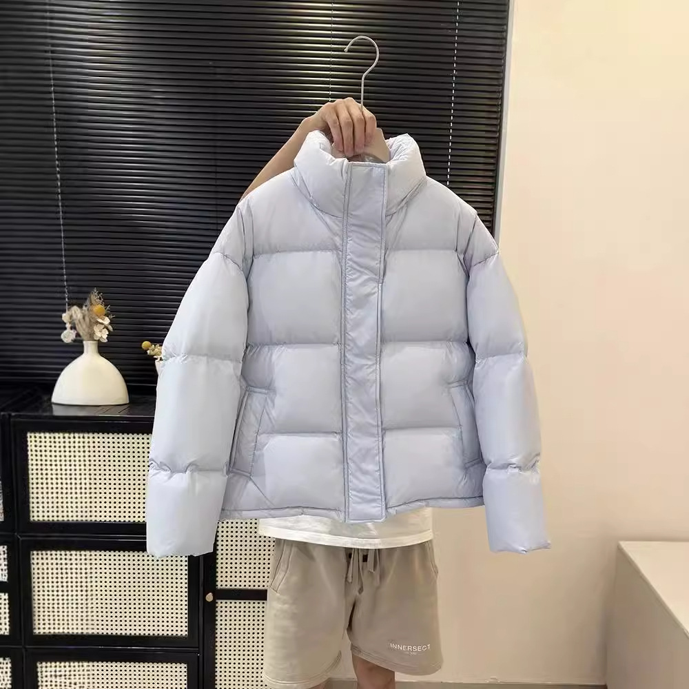 High-Quality Short down Jacket for Petite Women, 95% White Duck Down, Sophisticated and Simple Stand-Up Collar Puffer Coat, Thick Outerwear