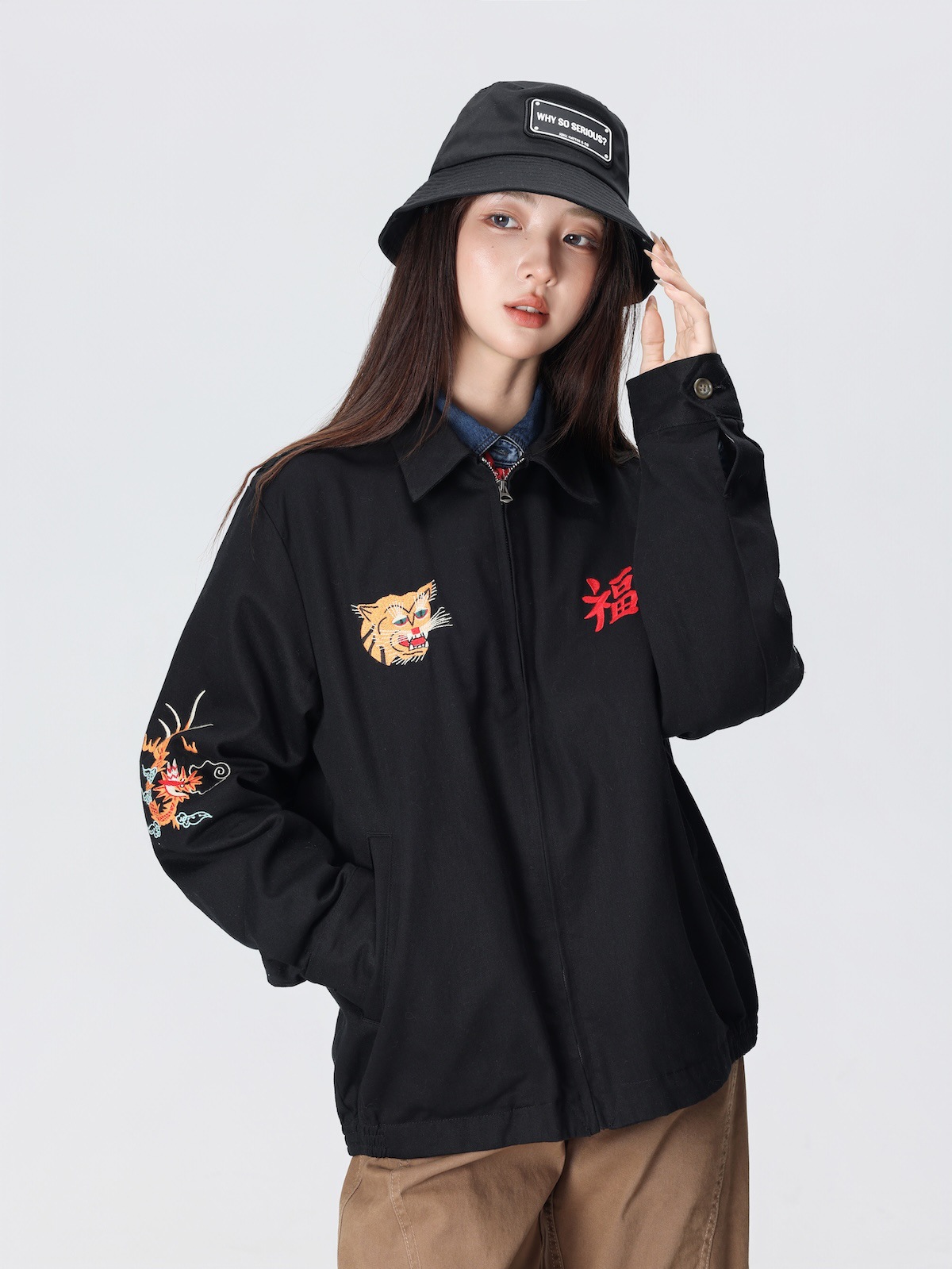 Spring and Autumn Yokosuka Jacket Vietnamese Embroidery Oriental Retro Vietnam Jacket Ami Khaki Work Jacket 4