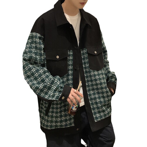 Men's Spring and Autumn Season Advanced Style Turtle Dove Pattern Shirt Style Jacket Oversize Trendy Streetwear Gangster Chic Men's Clothing