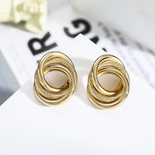 European and American cross-border new exaggerated earrings for women, creative personality, fashionable inlaid rhinestone large circle earrings wholesale