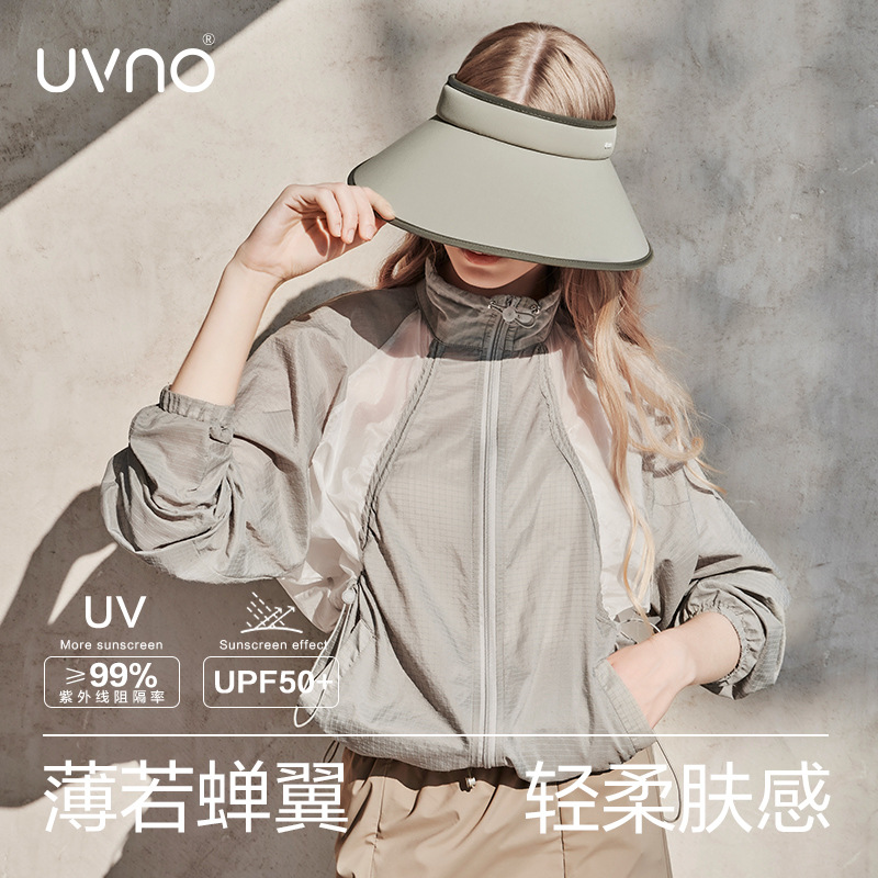 KK & uvno Ropa de protección solar Ropa de protección solar UV Chaqueta de moda ligera y transpirable para mujeres de verano