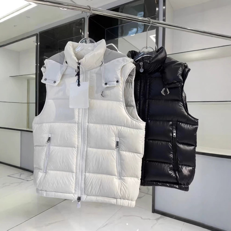 Mengjia Men's and Women's Cotton Vests, Glossy Waterproof High-End Warm Jackets, m Brand Classic Couple Vests, Foreign Trade Supply